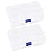 smatime 2 Pcs Scatole per Gioielli in Plastica, Trasparente Contenitori con 5 Scomparti, Stoccaggio Strumento Scatole, Plastica Organizer con Divisori per Orecchini Accessori Perline Forcine capelli
