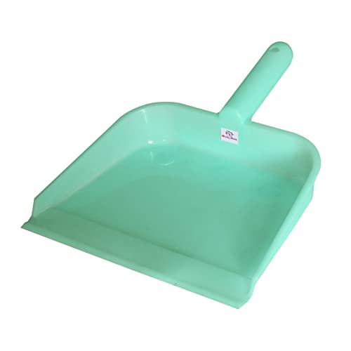 Image of Heart Home Plastic Lightweight 10 inch Dustpan With Comfort Grip Handle for Easy Sweep Broom, Pack of 2 (Pink & Green)