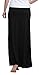 Urban CoCo Women's Stylish Spandex Comfy Fold-Over Flare Long Maxi Skirt (M, Black)
