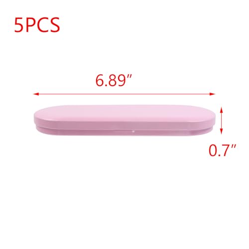 Image of T Tulead 5PCS Tinplate Box Containers Pencil Case Empty Hinged Tins Storage Organizer Box for Pens Brushed Tools Pink