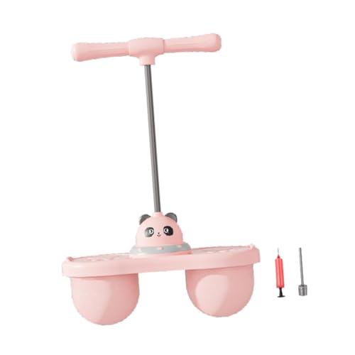 POGHYD Pogo Ball con asa, juguete for saltar Pogo for niños, cuerda de longitud ajustable con bomba, palo Pogo for saltar, asistente de entrenamiento corporal en casa(Pink)