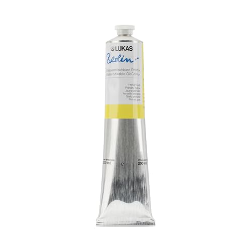 LUKAS BERLIN OIL 200 ml - Wassermischbare Ölfarbe in Premium-Qualität - Farbton Primär-Gelb