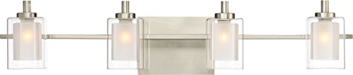 Quoizel KLT8604BNLED Kolt Modern Vanity Bath Lighting, 4-Light, LED 18 Watts, Brushed Nickel
