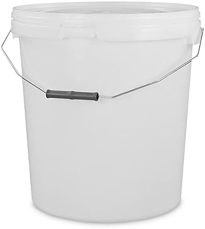 20 Litre Plastic Bucket with LID and Metal Handle, Hard Wearing Bucket