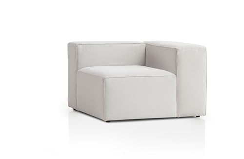 Traumnacht Genua Modular Sofa, Individuell kombinierbare Wohnlandschaft, Sitzelement mit Armteil, links - strapazierfähiges Möbelgewebe,produziert nach deutschem Qualitätsstandard, weiß Traumnacht Genua Modular Sofa, Individuell kombinierbare Wohnlandschaft, Sitzelement mit Armteil, links - strapazierfähiges Möbelgewebe,produziert nach deutschem Qualitätsstandard, weiß