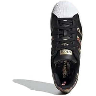 adidas Originals unisex-child Superstar Sneaker, Black/Black/Fox Orange, 6.5 Big Kid US