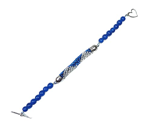 SSH-Design - gehäkeltes Armband - kobaltblau & kristall -
