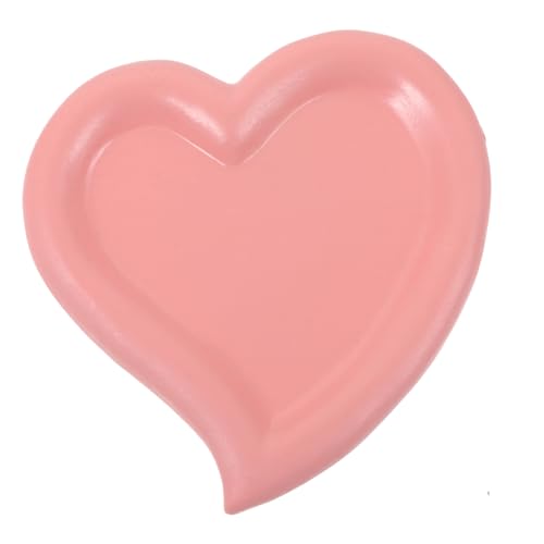 DEARMAMY Poseedor Decoración De La Bandeja Esponja Decoración De Corazón De Oro Pararse Estante Tostadora Pequeña Bandeja Llaves Corazón Decorativo Lámina Servicio Rosa Resina Natural