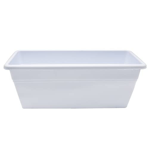CABLEPELADO Jardinera plástico, Jardinera para balcón, Macetero Rectangular, Maceta Rectangular, Apto balcón, jardín, Patio, Interior o Exterior (Blanca, 40 cm)