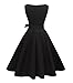 Girstunm 1950s Dresses for Women Sleeveless Audrey Hepburn Tea Party Swing Dress Retro Cocktail Dress with Pockets Black Large
