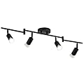 SEEBLEN Black Kitchen Track Lighting Fixtures Ceiling, 4 Light LED Track Lighting Kit, Modern Ceiling Spotlight with Rotatable Light Head,Gu10 Bulbs Not Included.