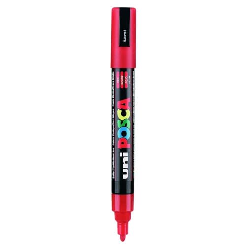 Uniball Posca 5M 1.8-2.5 mm Bullet Shaped Marker Pen (Red Ink, Pack of 1), medium