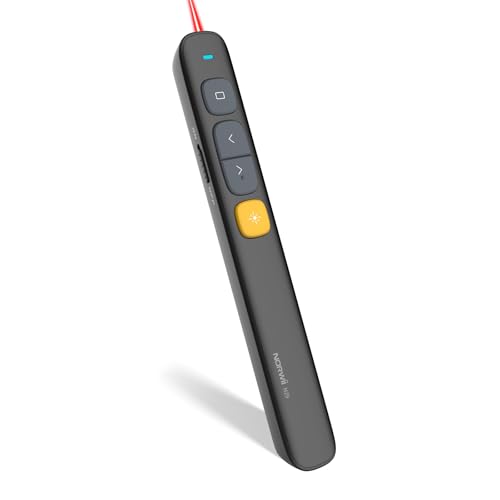 NORWII N29 Presentation Pointer Presenter 100M, 2.4GHz Laser Pointer Presentation Clicker for Powerpoint Remote, Wireless Presenter with Hyperlink & Volume Control