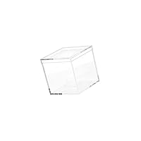 Clear Acrylic Plastic Square Cube 4pcs Small Acrylic Box with Lid, Plastic Storage Boxes Organizer Containers for Candy Pill and Tiny Jewelry Valentine's Day/Mother's Day/Christmas/Birthday Gifts - A