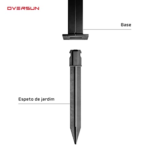 Luminaria Poste Solar Jardim Balizador 50cm 12h Refletor Luz Led Potente Holofote Verde Oversun