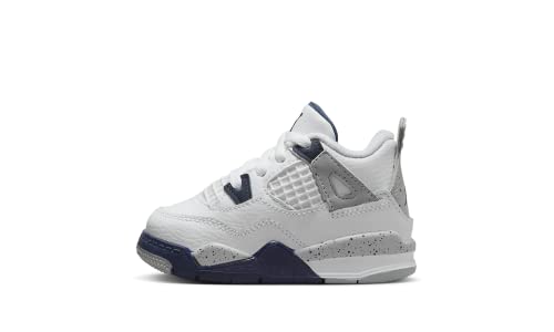 Jordan 4 Retro (Infant/Toddler) White/Midnight Navy/Light Smoke Grey 9 Toddler M - Main Image