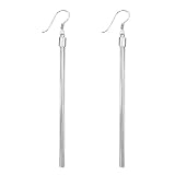 Unified Jewellery Pendientes de plata de ley con múltiples cadenas, borlas largas de cadena de serpiente, hipoalergénicos, plata
