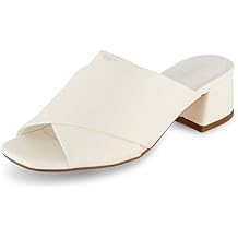 CUSHIONAIRE Garland cross band block heel sandal +Memory Foam, Wide Widths Available