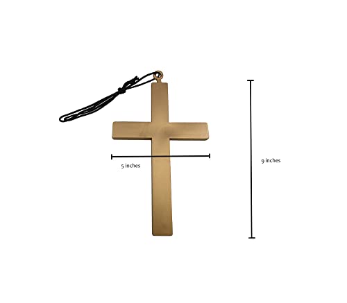 Nicky Bigs Novelties Adult Bishop Priest Pope Hat Costume Set Mitre Hat Gold Cross Crozier Staff Cane Necklace Accessories