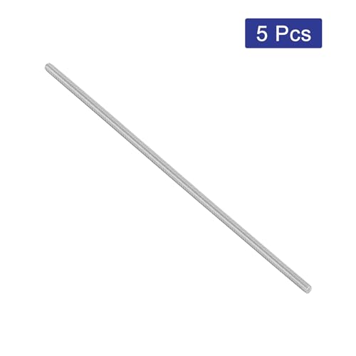QUARKZMAN 5 Stück Gewindestangen, M6 x 300mm, 304 Edelstahl, Gewindestab mit metrischem Vollgewinde, M6-1 Gewindestift für Möbel- und Maschinenmontage