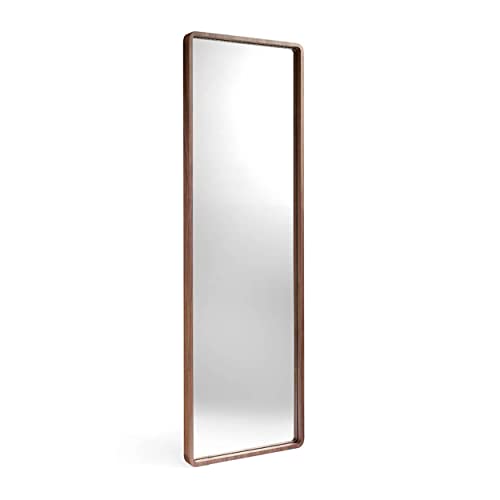 Ángel Cerdá - Espejo de Pie Rectangular con Marco en Madera Nogal - Espejo Grande para Decoración - Espejo Pared Mueble Versátil - 60 x 190 x 7 cm