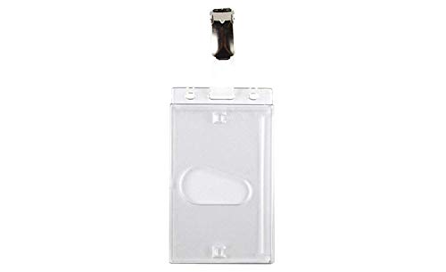 Preisvergleich Produktbild 10 Stück Namensschilder, Ausweishülle, EC-Schutzhülle, Kartenhalter, Ausweishalter, glaskar, Hart-PVC mit Clip Hochformat