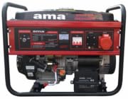 AMA Generatore a Benzina Trifase con AVR da 389cc 5,5KW, Avviamento Elettrico, Autonomia 10 Ore, Rosso e Nero, per Officina e Outdoor