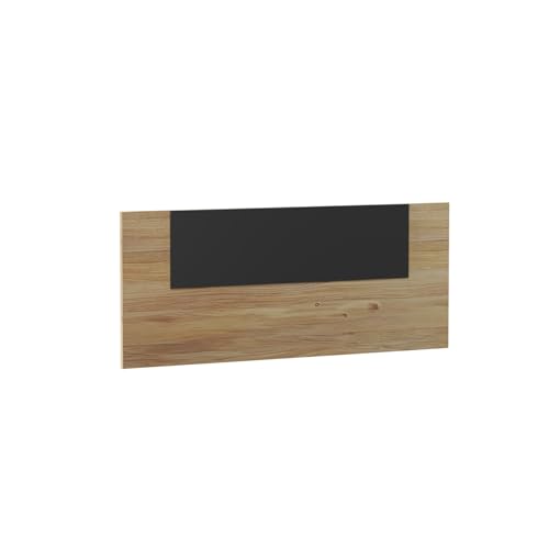 amuéblate online, Cabecero Nórdico Alaska de 110 x 45 cm, Práctico y Elegante, Fácil de Montar, Color Roble Miel - Negro, para Cama de 80, 90, 105 o 110