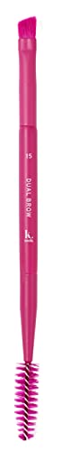 KRASH TOOLS Brocha 15 CEJAS | DUAL BROW - Cepillo de Cejas para Definir y Rellenar con Brocha Angular - Mango Ergonómico y Pelo Sintético - Tamaño Viaje - Vegano y Cruelty Free Cover
