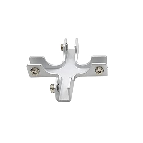 6-10mm/0.24-0.39in Cross Shape Glass Clamp Aluminium Alloy Glass Support Bracket Fit for 8-12mm Glass Thickness Come with Screws