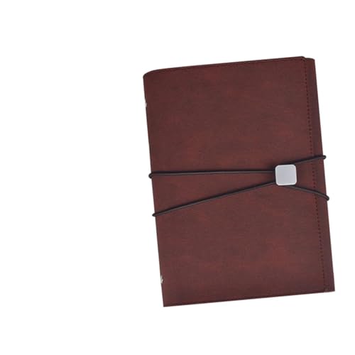Gadpiparty Cuaderno de PU con Correa Libreta de Soporte para Monedas y Bolígrafo para Negocios y Notas Diarias Rojo Oscuro