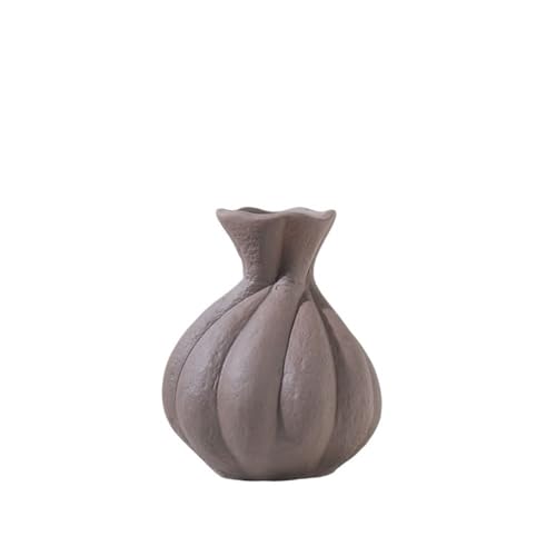 Petit vase en céramique gris pour meuble TV et compositions - 2