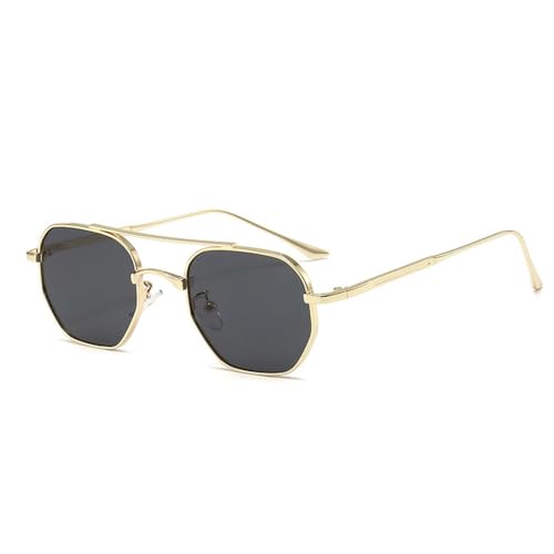 Lunettes de soleil pour homme contre l'éblouissement en métal doré