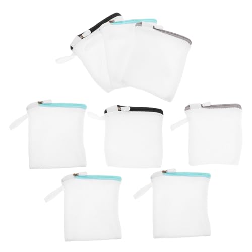 VICASKY 8pcs Multi Color Thickened Polyester Mesh Laundry Net Bags with Strong Zippers for Washing Machine Mini Wash Bags for Socks Underwear Delicate Laundry and Travel Storage