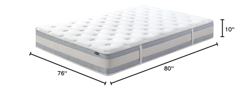 Image of Zinus 10 Inch Comfort Support Hybrid Mattress [New Version], King, Fiberglass Free, Medium Plush, Motion Isolation, Certified Safe Foams & Fabric, Mattress in A Box