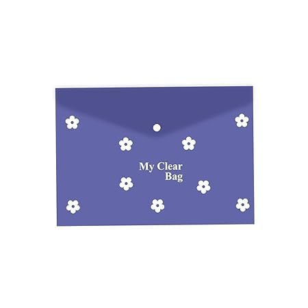 Image of My Clear Bag, Fine Imported Quality Bag, A4 Document File Bag, Transparent Envelope Folder, Container for Papers, Stationery for School, Office, Projects and Many uses Pack of (12)