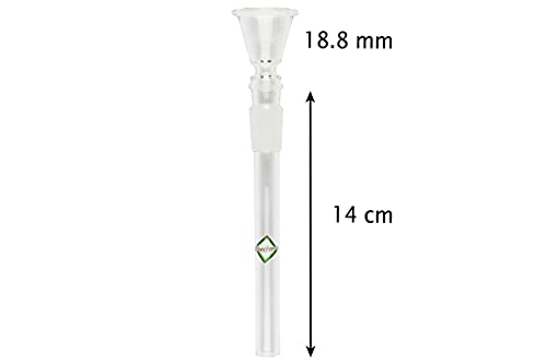 Weedness Bong Glas Chillum 18,8 mm Schliff Trichter 14 cm - Shillum Zubehör Kopf Adapter Aufsatz Steckchillum Kupplung – Bild 3