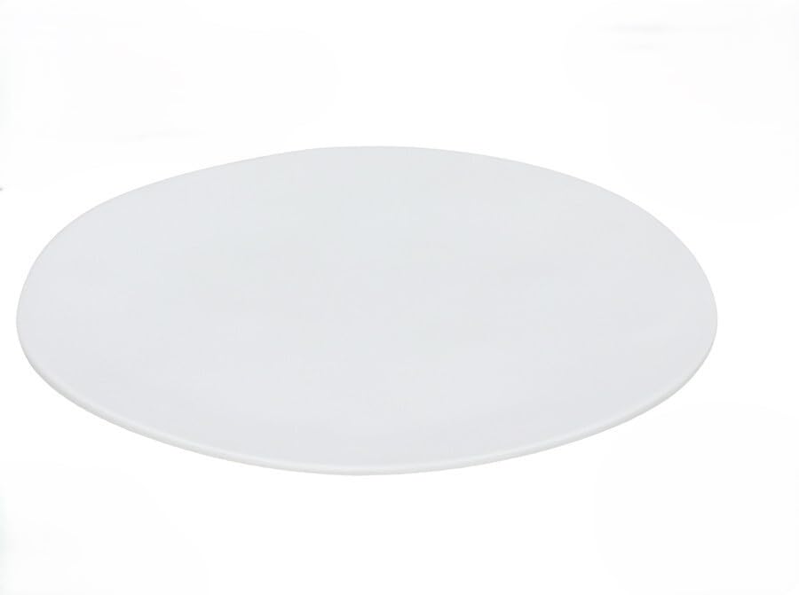 Gerimport Sam Lot de 6 assiettes plates en mélamine Blanc Diamètre 25,5 cm Résistantes Passe au lave-vaisselle