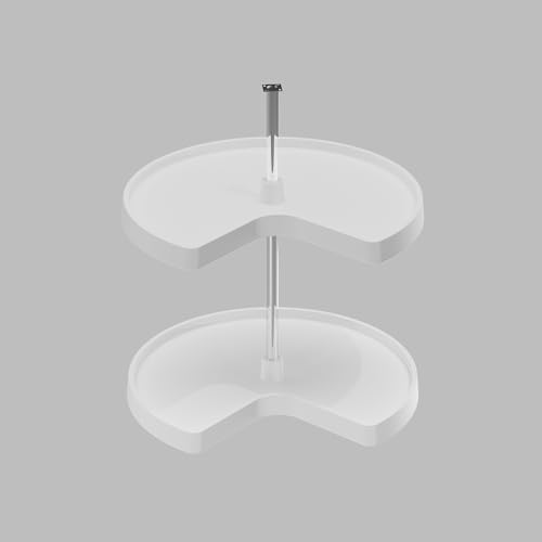 Dowell 2-Tier Kidney Shape Lazy Susan for Corner Base Cabinets, Plastic, 28