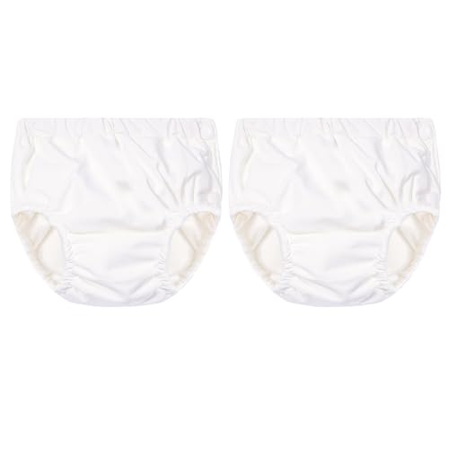 Bañador para niños, pañal de natación para bebé, pañales de natación, pañales de tela, bañadores para niños, pantalones de natación reutilizables para niños, color blanco y blanco, 6 meses