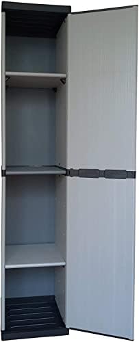 High Resin Wardrobe 1 Door with Adjustable Shelves (Indoor/Outdoor), 34x39,5x168