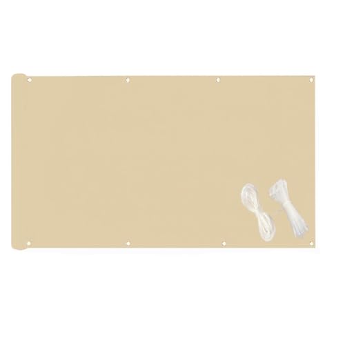 Brise vue balcon opaque beige 80x500 cm en tissu de clôture - 2