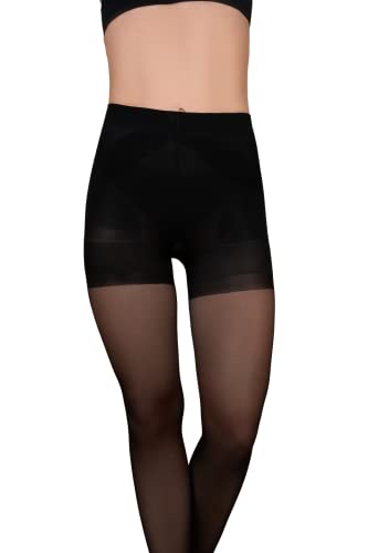 Medias moldeadoras Bye Bra Power Up 40 Den semitransparentes en color negro talla S a XL