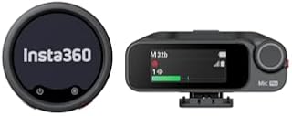 Insta360 Mic Pro (1 TX + 1 RX), kabelloses Mini-Lavalier-Mikrofon für iPhone/Kamera/Android, Videoaufnahme, Bluetooth, anpassbares E-Ink-Display, 3-Mikrofon-Array, verfügbar für Lightning-Geräte