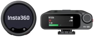 Insta360 Mic Pro (1 TX + 1 RX), kabelloses Mini-Lavalier-Mikrofon für iPhone/Kamera/Android, Videoaufnahme, Bluetooth, anpassbares E-Ink-Display, 3-Mikrofon-Array, verfügbar für Lightning-Geräte