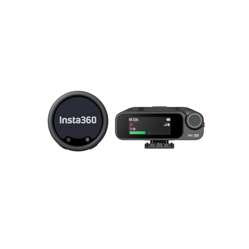 Image of Insta360 Mic Pro (1 TX + 1 RX), Wireless Mini Lavalier Microphone for iPhone /Camera /Android, Video Recording, Bluetooth, Customizable E-Ink Display, 3-Mic Array, Available for Lightning Device