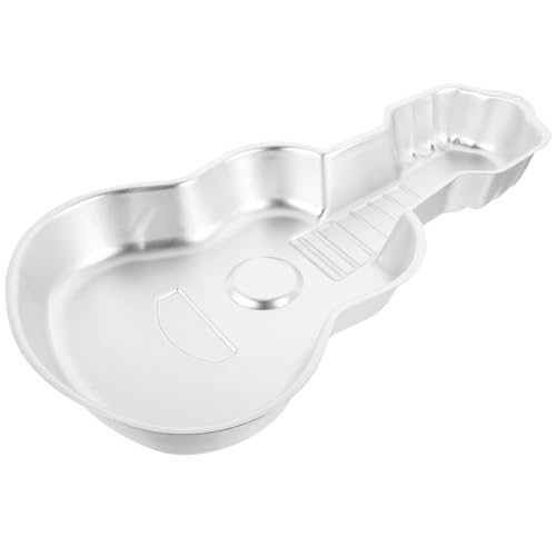 GANAZONO Moule à Gâteau Facile à Démouler en Alliage D'aluminium Argenté Forme Guitare Écologique, pour Pâtisserie Maison et Décoration Gâteau