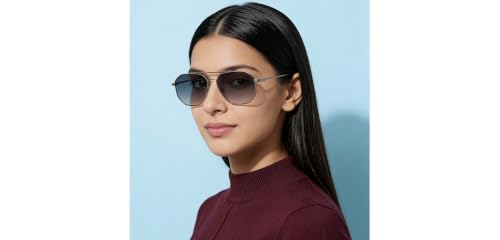 Image of Vincent Chase By Lenskart | Gunmetal Grey Gradient Full Rim Hexagonal | Branded and Stylish Sunglasses | Polarized and 100% UV Protected | Men & Women | Large | VC S19009