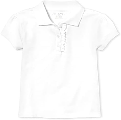 The Children’s Place Girls’ Uniform Ruffle Pique Polo The Children’s Place Girls’ Uniform Ruffle Pique Polo