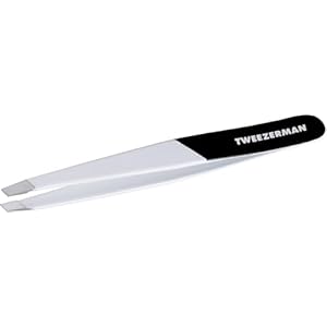 Tweezerman Stainless Steel Slant Tweezer – Eyebrow Tweezers for Women and Men (Midnight Strike)